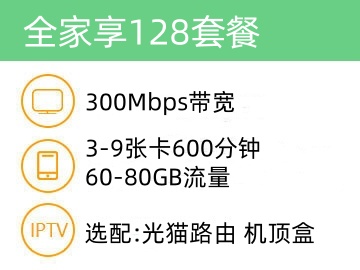 全家享128套餐300M家庭宽带套餐